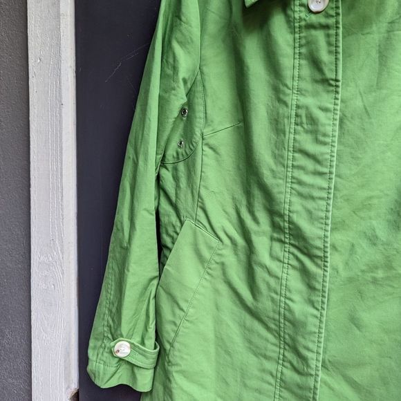 Banana Republic Coat Medium Green Lightweight Cotton Classic Preppy European - Picture 3 of 6